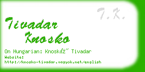 tivadar knosko business card